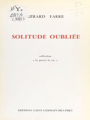cover image of Solitude oubliée